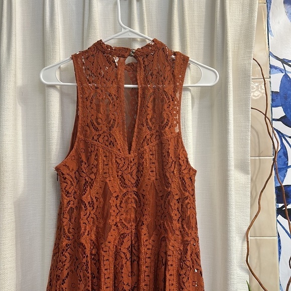 NWOT Women’s Free People Angel Rays Lace Midi Dress - Copper Size Small - Picture 8 of 12